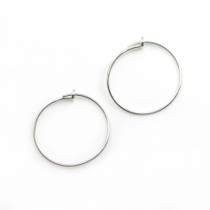 Créole ronde à décorer, en argent 925, de taille 32mm x 2pcs