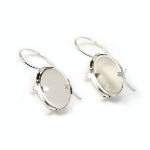 Earrings threadse  with the set cabochon, Sterling Silver 925 , 13x18mm  x 2pcs 