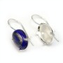 Dormeuse avec le cabochon serti , Argent 925 ,13x18mm x  2pcs 