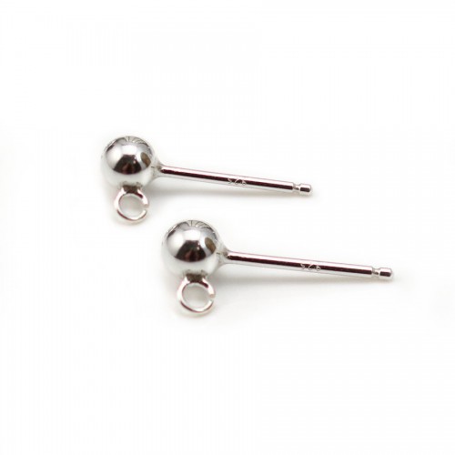 3mm ball 925 Sterling Silver earstuds x2