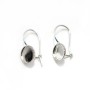 Crochet d'oreilles en argent 925, porte cabochon 8mm x 2pcs