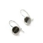 Crochet d'oreille en argent 925, porte cabochon 8mm x 2pcs