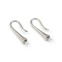 Argent 925 Rhodié Clou boucle D'oreilles en coupelle x 2pcs
