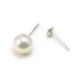 Clous D'oreilles pour perles semi-percées, Argent 925  4mm  X4 pcs 
