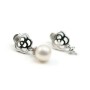 Clou d'oreilles fleur, 9x12mm, coupelle 4mm x 2pcs