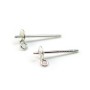 Clous D'oreilles pour perles semi-percées avec anneaux , Argent 925 4mmX  2pcs 