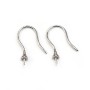Crochets D'oreilles pour perles semi-percées, Argent 925 22mm x 2pcs
