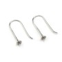 Crochets D'oreilles pour perles semi-percées, Argent 925 30mm x 2pcs