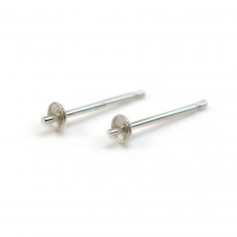 Clous D'oreilles pour perles semi-percées, Argent 925 3mmX  4 st 
