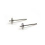 Clous d'oreilles rond plat en argent 925 rhodié 4mm x 4pcs