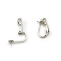 Clip pour oreille, en argent 925, pour perles ou pierres, 8-14mm x 2pcs