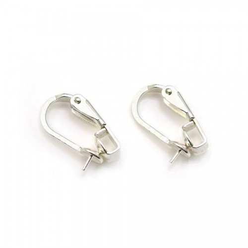 Clip pour oreille, en argent 925, pour perles ou pierres, 8-14mm x 2pcs