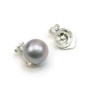 Clip d´oreilles, en argent 925, mesurant 8.5mm, pour perles semi-percée x 20pcs