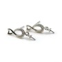 Clous d'oreilles l'infini avec oxyde de zirconium argent 925  rhodié 6.5x15mm x 2pcs