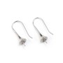 Crochets d'oreilles en argent 925, pour perles semi-percées, mesurant 32mm x 2pcs