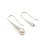 Crochet d'oreilles en argent 925 rhodié, pour perle semi-percée, 10x27mm x 2pcs