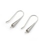 Crochet d'oreille en argent 925 rhodié, pour perle semi-percée, 10x27mm x 2pcs