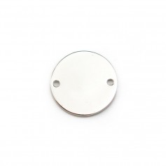 Breloque médaille ronde à graver en argent 925 10mm x 1pc