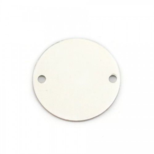 Breloque médaille à graver en argent 925 16mm x 1pc