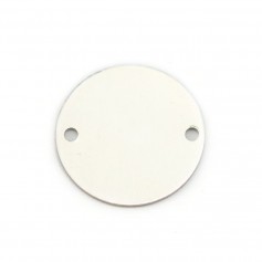 Breloque médaille à graver en argent 925 16mm x 1pc