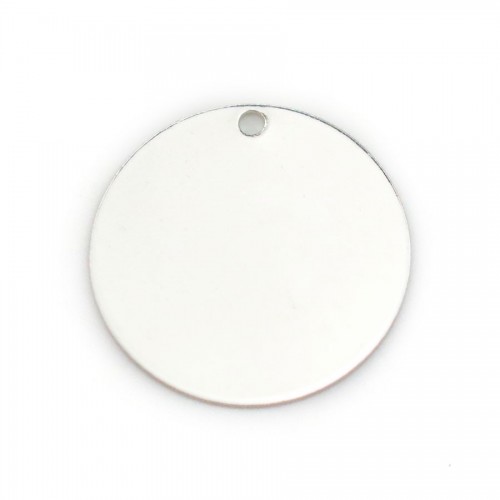 Sterling silver 925  round charm to engrave with 1 side 18mm  x 1pc 