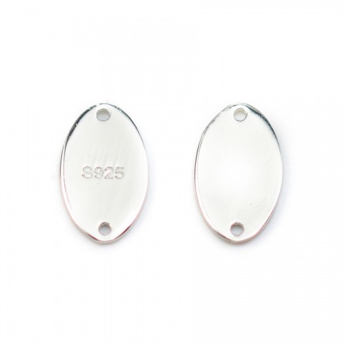 Breloque médaille ovale à graver en argent 925 7x12mm x 1pc