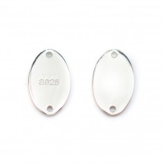 Breloque médaille ovale à graver en argent 925 7x12mm x 1pc