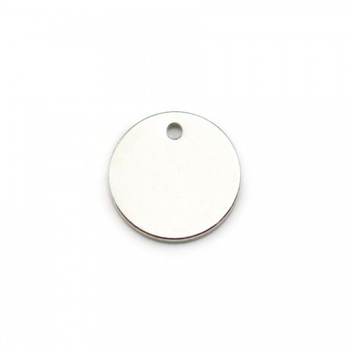Sterling silver 925  round charm to engrave with 1 side 10mm  x 2pcs 