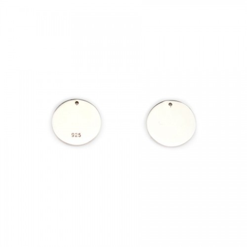 Breloque médaille à graver en argent 925 12mm x 1pc