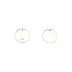 Breloque médaille à graver en argent 925 12mm x 1pc