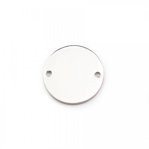 Breloque médaille ronde à graver en argent 925 12mm x 1pc