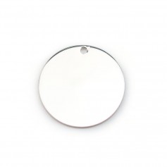 Sterling Silver 925 Medal charm round 15mm x 1pc