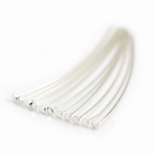 Clou tête plate 0.45x2x40mm Argent 925 x 10pcs