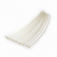 Clou à tête plate en argent 925 1.5x0.5x40mm x 10pcs