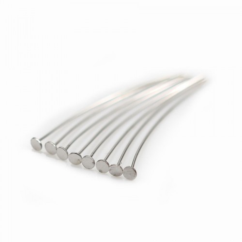 sterling Silver 925 Rhodium headpin 2X0.38X 25mm x20 PCS