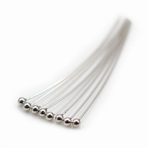 925 sterling silver rhodium pin 1.5x0.35x25mm x 10pcs
