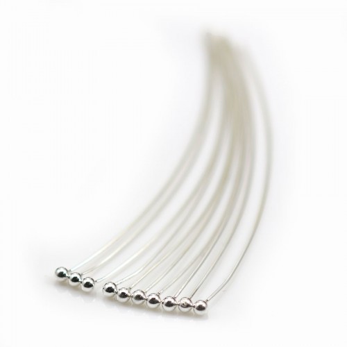 925 sterling silver pin 2x0.5x60mm x 4pcs