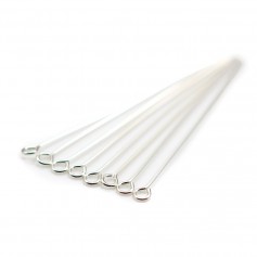 Clou à anneau en argent 925 0.6x40mm x 8pcs