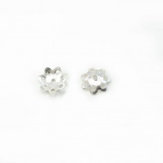 Argent 925 Coupelle en Fleur 5mm x 10pcs
