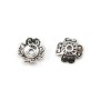 Coupelle en forme de fleur en argent 925 vieilli 10mm x 4pcs
