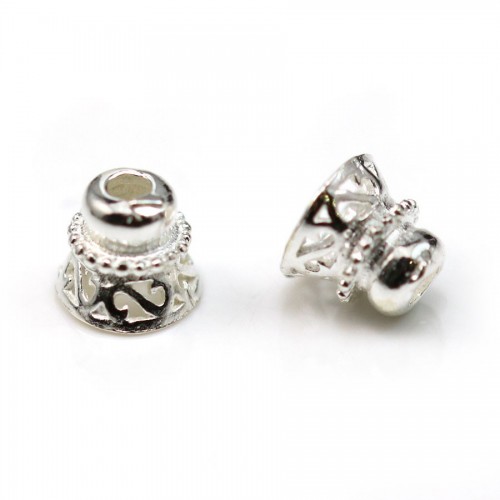 Coupelle lisse en argent 925  2.5x6mm x 4pcs