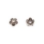 Coupelle en forme de fleur, en argent 925 vieilli, de taille 7.6 * 1mm x 4pcs