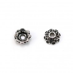 Coupelle en forme de fleur, en argent 925, de taille 7x1.6mm x 4pcs