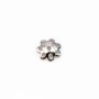 Coupelle en Fleur Argent 925 Rhodié 6mm x 10pcs
