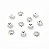 Coupelle en Fleur Argent 925 Rhodié 6mm x 10pcs