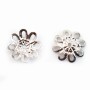 Coupelle Fleur Argent 925 Rhodié 8mm x 4pcs