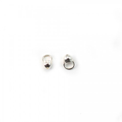 Argent 925 embout rond pour ataches fil 3x5mm X6pcs