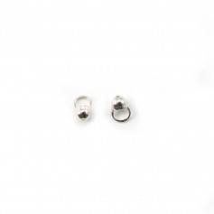 Argent 925 embout rond pour ataches fil 3x5mm X6pcs