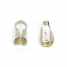 Embout en argent 925, pour cordon et cuir, 4mm x 4pcs