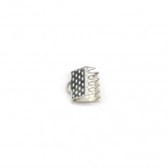 Embout pince, pour ruban en argent 925, 6mm x 2pcs